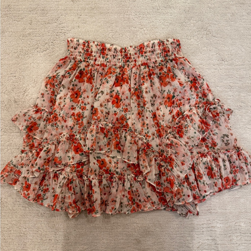 Misa Los Angeles Floral Print Mini Skirt